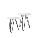 Ver imagem 4 de Mesa De Canto Duo Lisboa Ferro Preto Tampo Branco Cor: Branco