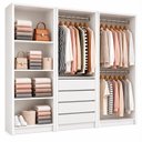 Ver imagem 2 de Closet Completo Modulado com Gaveteiro, Prateleiras e Cabideiros – Luna, Zoe e Max Branco