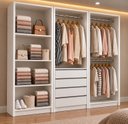 Ver imagem 1 de Closet Completo Modulado com Gaveteiro, Prateleiras e Cabideiros – Luna, Zoe e Max Branco