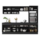 Ver imagem 4 de Armário de Cozinha Completa 5 Peças com Rodapé Mp2180 Made Multimóveis Preto/dourado