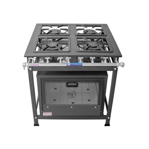 Fogão Industrial 4 Bocas 2 Duplas Baixa Pressão MR Fogões com Forno P7 Tradicional