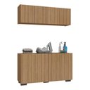 Ver imagem 3 de Conjunto Lavanderia Multiuso Armário Aéreo e Balcão 4 Portas Multimóveis Mp5054 Rustic/preto