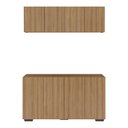 Ver imagem 2 de Conjunto Lavanderia Multiuso Armário Aéreo e Balcão 4 Portas Multimóveis Mp5054 Rustic/preto