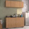 Conjunto Lavanderia Multiuso Armário Aéreo e Balcão 4 Portas Multimóveis Mp5054 Rustic/preto - 1