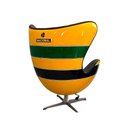 Ver imagem 5 de Kit 2 Poltronas Decorativas Egg Chair Capacete Nacional Senna Verde/Amarelo - Gran Belo