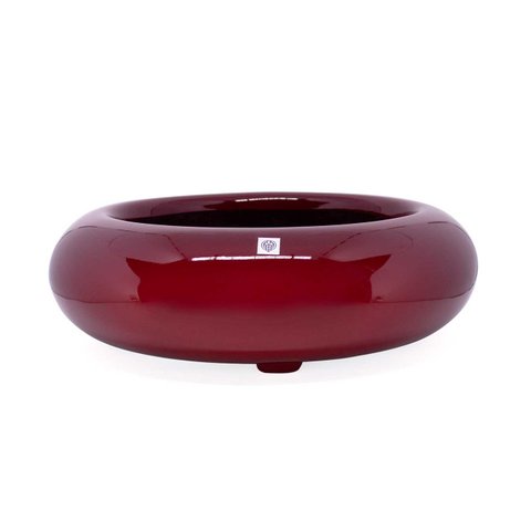 Vaso Bacia Decorativo Redondo Vermelho Lira M 13x40 cm - D’Rossi