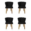 Ver imagem 1 de Kit 4 Cadeiras Flor para Quarto Penteadeira - Balaqui Decor Cor:preto