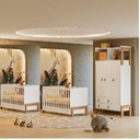 Ver imagem 2 de Jogo de Quarto Infantil Kit Gêmeos com 2 Berços 2 Colchão e Roupeiro Fantasia - Móveis Leartam