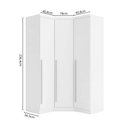 Ver imagem 3 de Guarda-Roupa Modulado de Canto Oblíquo 3 Portas 100% MDF Cairo Branco/Neve