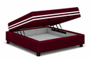 Ver imagem 1 de Kit Cama Box Baú Solteiro 88x188 cm + Colchão Molas Ensacada Solteiro 28 cm Vinho Suede