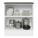 Ver imagem 4 de Balcão Armário de Cozinha 100% MDF 70 cm 2 Portas Frentes Branco Brilho Acordes Madesa