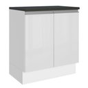 Ver imagem 1 de Balcão Armário de Cozinha 100% MDF 70 cm 2 Portas Frentes Branco Brilho Acordes Madesa