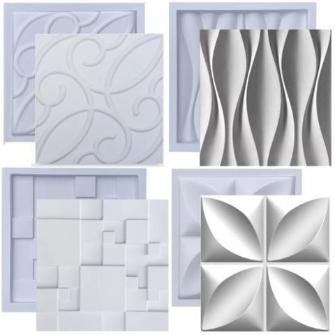 Kit 4 Formas Molde para Gesso 3d e Cimento Abs