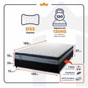Ver imagem 2 de Conjunto Cama Box Espuma Chicago Cinza Casal 138x188x57