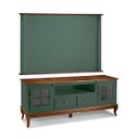 Ver imagem 1 de Conjunto Rack 60812 + Painel 50513 para Sala Pés Luiz Xv 2 Gavetas 2 Portas - Verde Musgo/imbuia