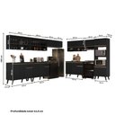 Ver imagem 5 de Armário de Cozinha Completa Atlanta Point com Vidro Carraro Preto Touch