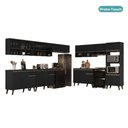 Ver imagem 3 de Armário de Cozinha Completa Atlanta Point com Vidro Carraro Preto Touch
