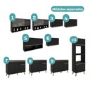 Ver imagem 4 de Armário de Cozinha Completa Atlanta Point com Vidro Carraro Preto Touch