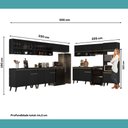 Ver imagem 7 de Armário de Cozinha Completa Atlanta Point com Vidro Carraro Preto Touch