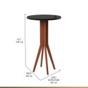 Ver imagem 2 de Mesa Bistrô Alta Redonda Madri em Madeira Maciça Castanho Tampo Preto Ccs