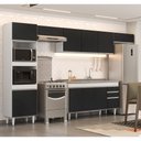 Ver imagem 2 de Armário de Cozinha Modulada 5 Peças CP15 com Pia Inox Branco/Preto - Lumil Lumil Móveis
