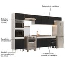 Ver imagem 3 de Armário de Cozinha Modulada 5 Peças CP15 com Pia Inox Branco/Preto - Lumil Lumil Móveis