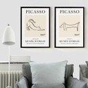 Ver imagem 1 de Kit 2 Quadros Picasso - Gato e Cachorro 24x18cm - com Vidro:madeira Branca