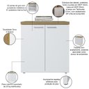 Ver imagem 3 de Balcão para Escritório Home Office Multiuso 2 Portas Orly A02 Olmo Branco - Lyam Decor