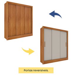 Guarda Roupa Casal com Espelho Valência/ Malibu 03 Portas 04 Gavetas Tcil Móveis - 8