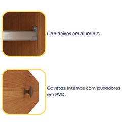 Guarda Roupa Casal com Espelho Valência/ Malibu 03 Portas 04 Gavetas Tcil Móveis - 5