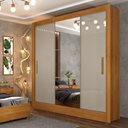 Ver imagem 1 de Guarda Roupa Casal com Espelho Valência/ Malibu 03 Portas 04 Gavetas Tcil Móveis