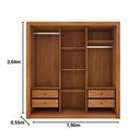 Ver imagem 4 de Guarda Roupa Casal com Espelho Valência/ Malibu 03 Portas 04 Gavetas Tcil Móveis