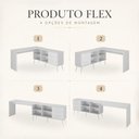 Ver imagem 6 de Mesa de Costura em L com 3 Gavetas e 4 Nichos para Artesanato e Ateliê Multimóveis MP6106 Branco