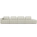Ver imagem 3 de Sofá Ilha com Puff para Sala Living 425cm Amber M03 Bouclê Bege Claro - Lyam Decor
