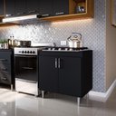 Ver imagem 2 de Kit 2 Balcão para Cooktop 5 Bocas 0,80m e 1,05m Turim Preto