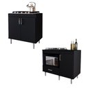 Ver imagem 1 de Kit 2 Balcão para Cooktop 5 Bocas 0,80m e 1,05m Turim Preto