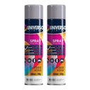 Ver imagem 1 de Tinta Spray 400ml Cinza Uso Geral em Aço Ferro Gesso Cerâmica Couro | Universo | Kit 02 Un