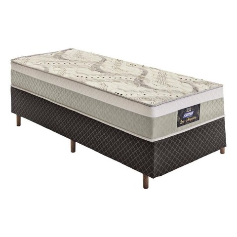 Cama Box Conjugado Solteiro com Colchão 88x62x188 Los Angeles Gazin Cr35326 Areia-marrom