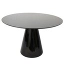 Ver imagem 1 de Mesa De Jantar Cone 100cm Tampo De Vidro Laca Preta Preto