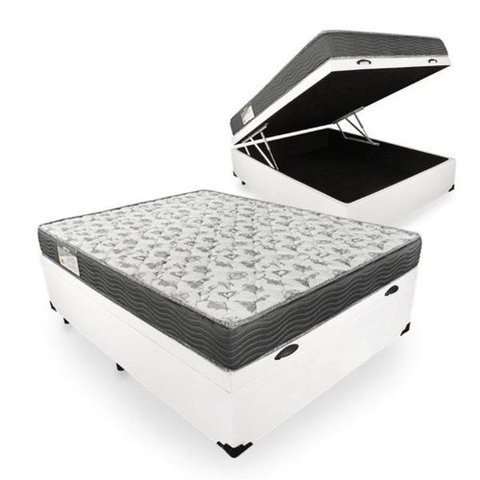 Cama Box com Baú Viuvo + Colchão Viuvo ISO 100 D33 (128x188x58) - Ortobom