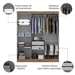 Guarda Roupas Casal 6 Portas 2 Gavetas Prime Maxel - 5