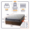 Ver imagem 3 de Conjunto Box Baú Super King Benton Marrom 193x203x78 c/ Molas Ensacadas