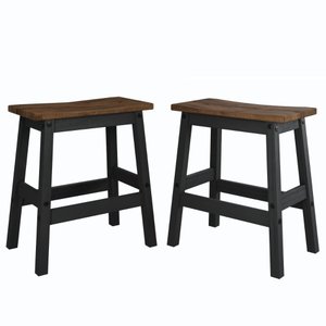 Duas Banquetas em Madeira Maciça Preto