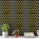 Ver imagem 2 de Papel de Parede Temático Colmeia e Fundo Preto - 2,50x0,50m