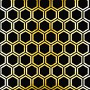 Ver imagem 1 de Papel de Parede Temático Colmeia e Fundo Preto - 2,50x0,50m