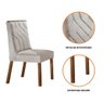 Conjunto Sala De Jantar Dakota 180X80 Tampo Mdf/Vidro 6 Cadeiras Nevada Rufato Veludo Perola/Off - 6