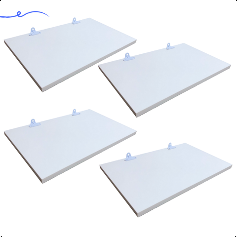Kit 4 Prateleira Branca 40X30 + Suporte Flutuante Mdf  Organizadora Decoração Cozinha Banheiro Sala
