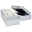 Ver imagem 1 de Cama Box Baú Solteiro: Colchão Espuma Luckspuma D23 Roland Garros Pro + Base CRC Courano White(88x18