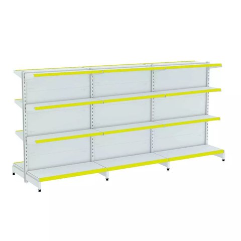 Gondola Centro 137 Fit Ate 3 Metros Branco 24 Bandeja Pe Amarelo