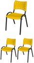 Ver imagem 2 de Cadeira Iso Base Preto Escola, Escritório - Kit 3 Un
